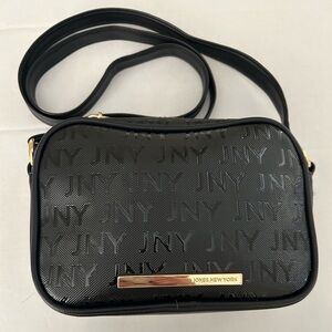 Jones New York Black Crossbody Bag with Gold Accents.